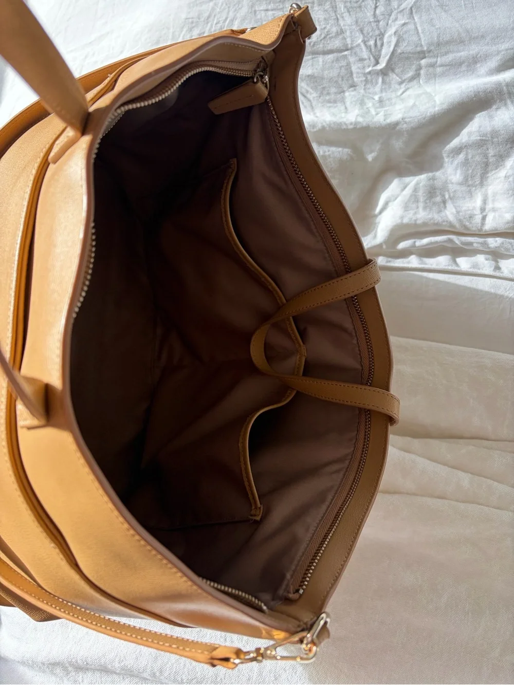 Leatherology Alex Work Bag Tan Leather Tote monogrammed “Lex”